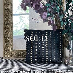 SOLD | Think Royln The Stevie Crossbody Bag in Black Studded - SOLD